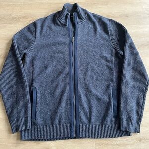 Daniel Hechter Men's Navy Size XL Zip-Up Sweater Cotton
